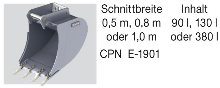 JCB Midibagger Zubehör: Tieflöffel