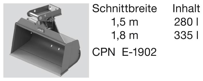 Midibagger Zubehör: Hydraulischer-Grabenlöffel