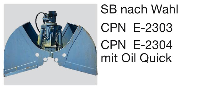 Zubehör für JCB-Raupenbagger: Zweischalengreifer