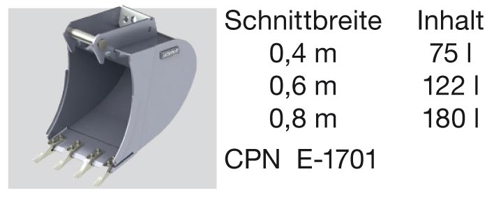 Minibagger-Zubehör - Tieflöffel