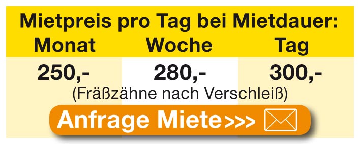 Zubehör-Mietpreise für JCB-Raupenbagger: Hydraulik-Fräse ER 2000
