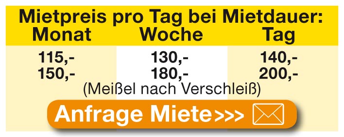 Zubehör-Mietpreise für JCB-Raupenbagger: Hydraulikhammer