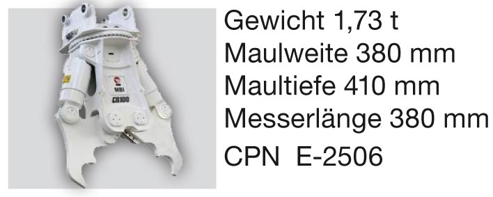 Zubehör für JCB-Raupenbagger: Schrottschere 1501 S