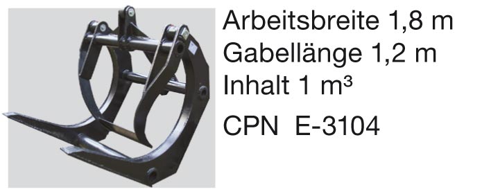 Zubehör für JCB-Radlader: Holzgreifer
