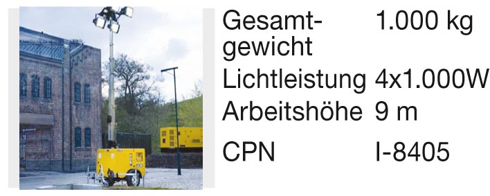Lichtmasten von JCB - Modell LT9
