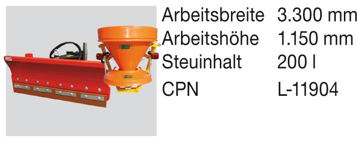 Peruzzo Traktoren Zubehör: Areal Top-Schneeschild inklusive Streuer